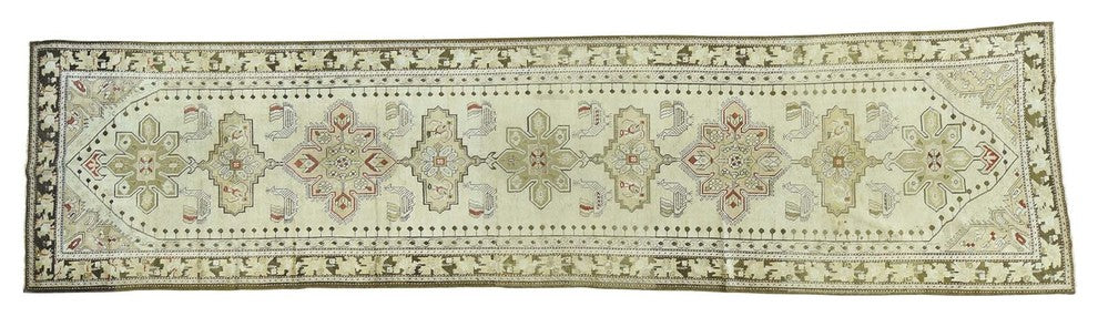 Consigned 3'8"x15' Handmade  Caucasian Karabakh Pure Wool Wide Runner Rug