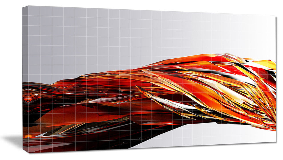 Red Faceted Crystal Texture, Abstract Canvas Art Print, 40x20
