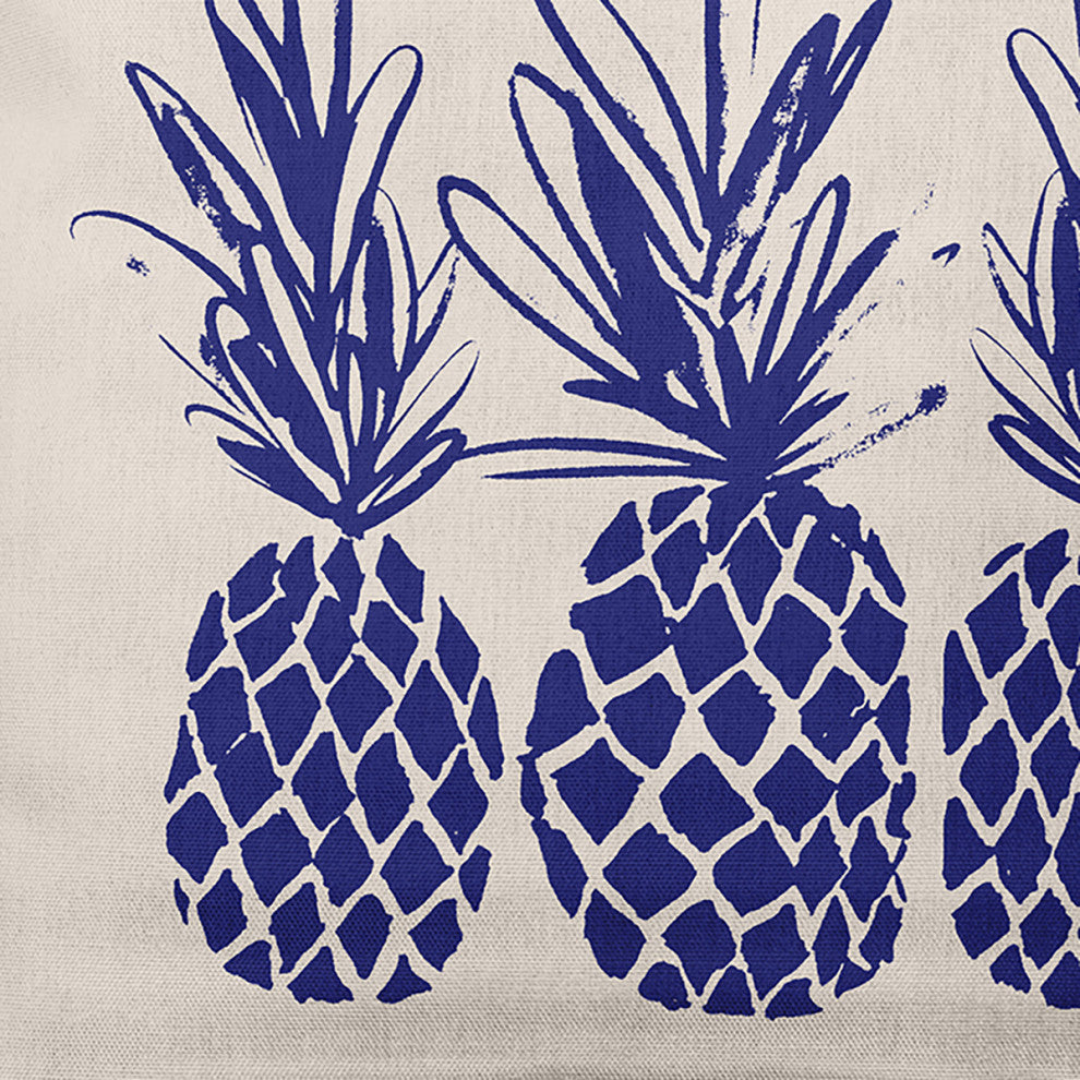 16" x 16" Pineapples Decorative Throw Pillow, Indigo Blue