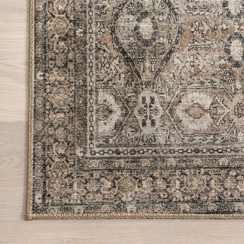 Nuloom Hillstone Collection Traditional Vintage Medallion Rug, Brown 5' x 8'