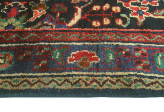 Fine Vintage Distressed Andromac Charcoal/Blue Runner, 3'6 x 10'2