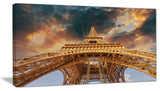 "Paris Eiffel Tower in Paris With Sunset Colors" Wall Art, 60"x28", 1 Panel
