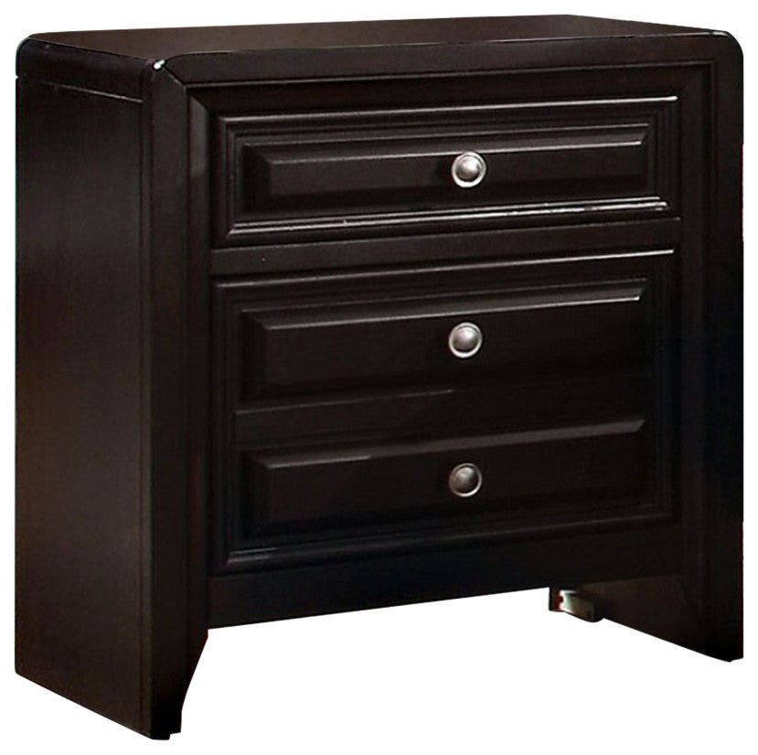 Benzara BM123137 Yorkville Transitional Nightstand, Espresso Finish