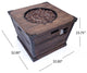 GDF Studio Madge Outdoor Brown 32" Square Fire Pit, 40,000 BTU, Wood Grain