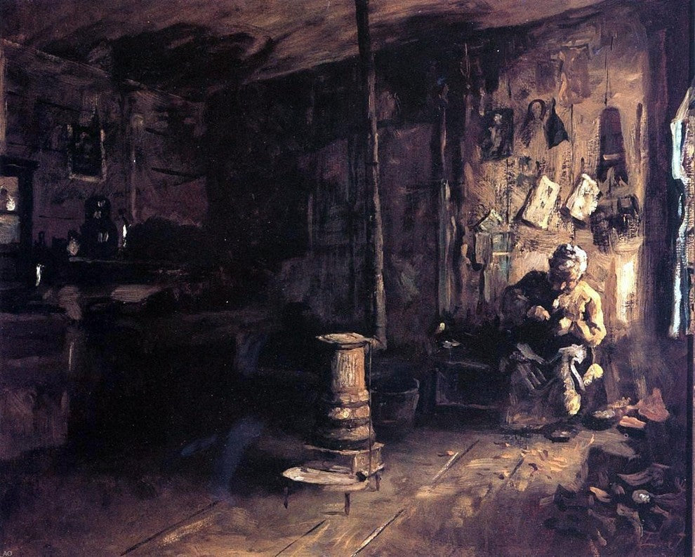 Eastman Johnson Shoemaker Haberty's Shop, 20"x25" Gallery Wrapped Canvas