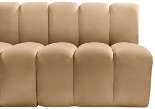 Arc Velvet Upholstered 4-Pc. Inward Curved Modular Sectional, Camel