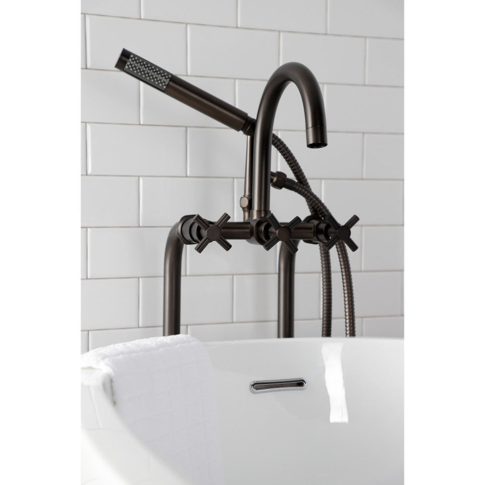 CCK8105DX Freestanding Tub Faucet and Supply Line, Stop Valve, Oil Rubbed Bronze