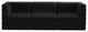 Quincy Velvet Upholstered 3-Piece Modular Sofa, Black