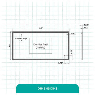 Aluminum Mirror, LED Anti-Fog, Warm/Cool Light Feature, 60x30, Rectangular