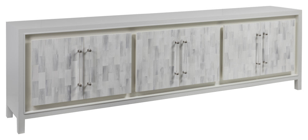 Elation White Long Media Console