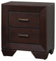 Wood Nightstand with 2 Drawers, Dark Cocoa