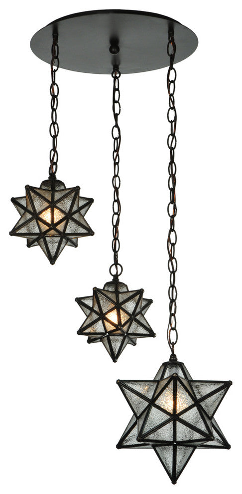 21 Wide Moravian Star 3 Light Cascading Pendant