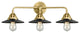 Innovations 288-3W-SG-M6-BK-LED Railroad 3 Light Vanity Light, Satin Gold