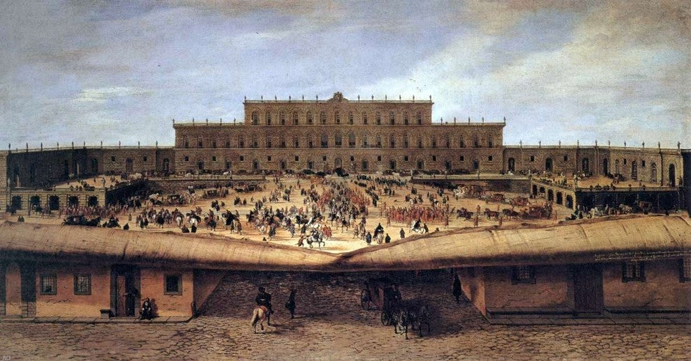 Pandolfo Reschi View of the Palazzo Pitti, 15"x30" Gallery Wrapped Canvas