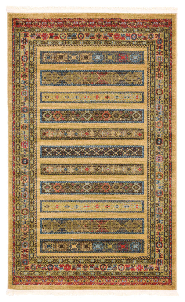 Unique Loom Tan Pasadena Fars 3' 3 x 5' 3 Area Rug