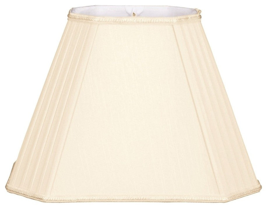 Rectangle Empire Lampshade, Pleated Cut Corners, Eggshell, 9.5"