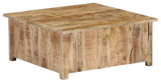 vidaXL Coffee Table End Table Accent Sofa Table with 2 Doors Solid Wood Mango