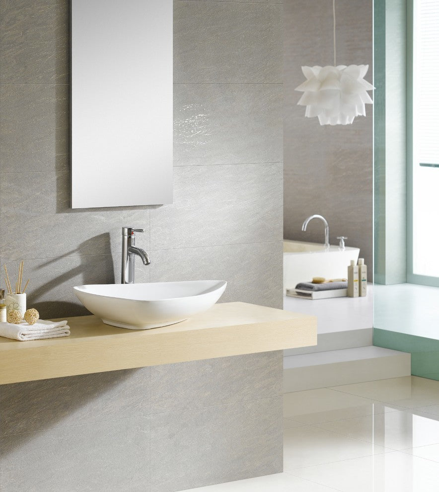 Fine Fixtures White Vitreous China Triangular Vessel Sink