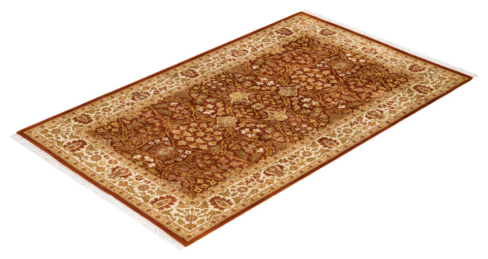 Mogul, One-of-a-Kind Hand-Knotted Area Rug Green, 3' 3 x 5' 4