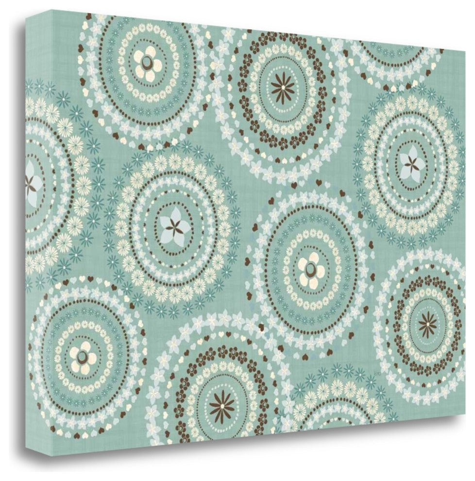 "Song Birds V Aqua" By Veronique Charron, Giclee Print on Gallery Wrap Canvas