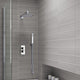 Reno Thermostatic Shower Set Ultra Thin Head, 12", Ceiling Mounted Shower Arm