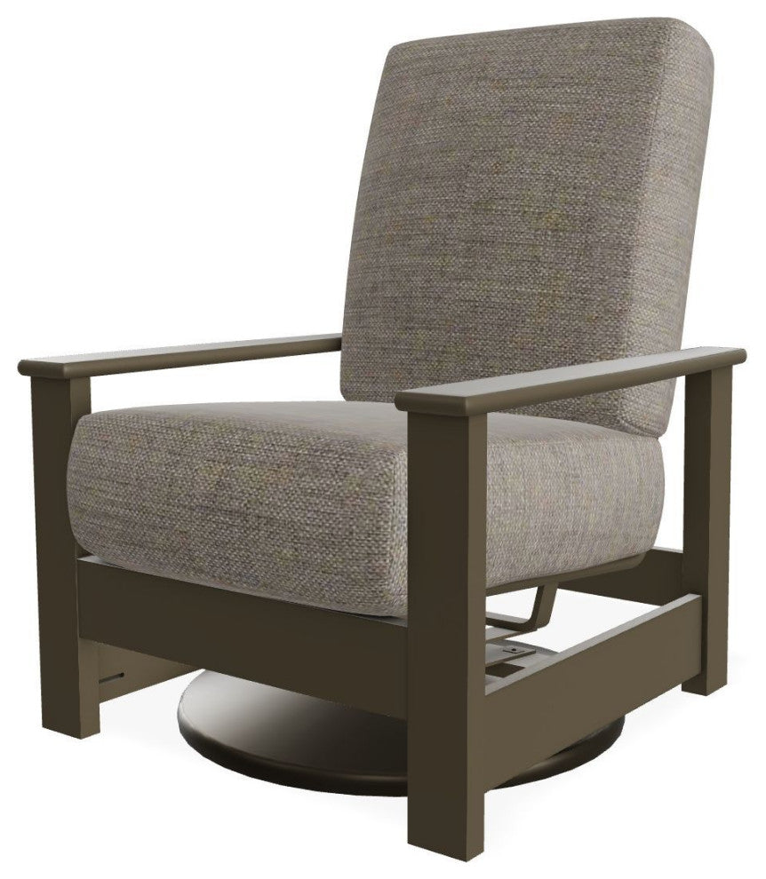 Leeward Deep Seat Outdoor Hidden Swivel Rocker, Cast/Beachwood
