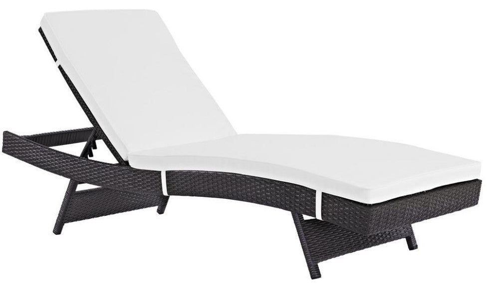 Espresso White Convene Outdoor Patio Chaise
