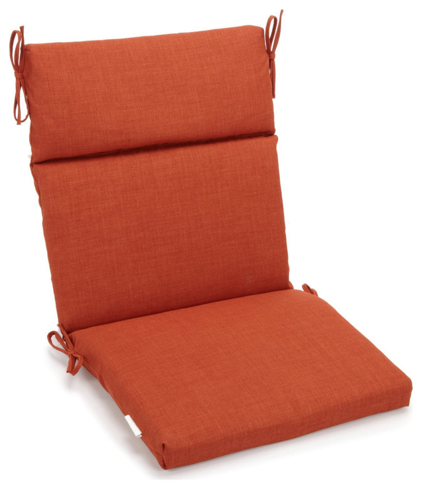 18"X38" Spun Polyester Solid Outdoor Squared Chair Cushion, Cinnamon