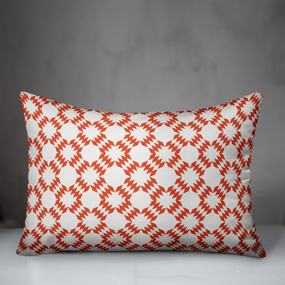 Folk Southwestern Pattern in Red Throw Pillow