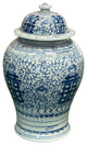 Vintage Blue White Double Happiness Porcelain Temple General Jar Hws4403