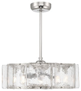 Genry 5-Light LED Fan D'Lier, Matte Black, Polished Nickel