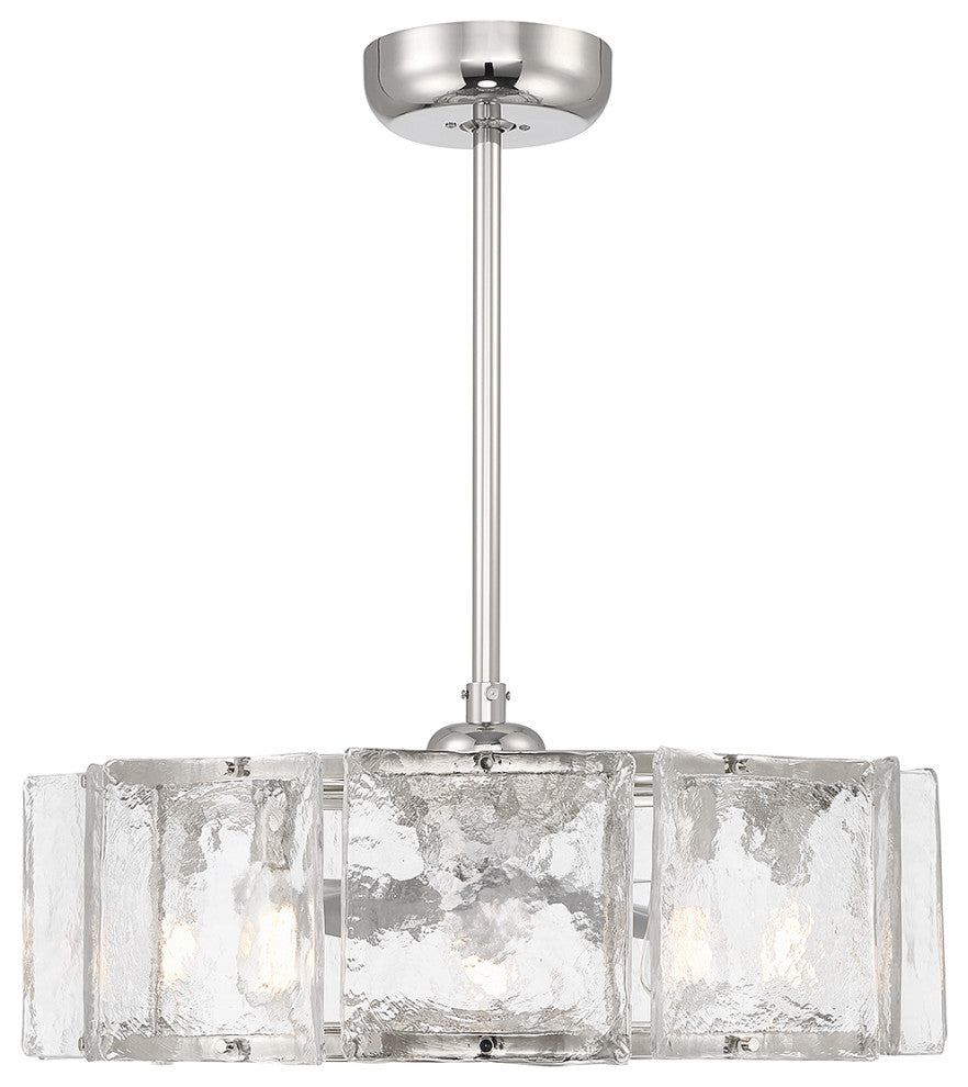 Genry 5-Light LED Fan D'Lier, Matte Black, Polished Nickel