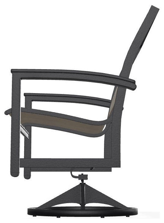 Bazza Sling Outdoor Swivel Rocker, Kora/Black