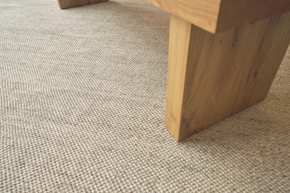 Rhodes Handmade Hand Loomed PET yarn Beige Area Rug, 9'x12'