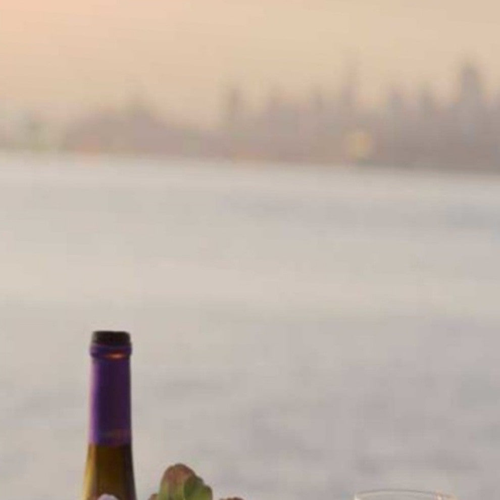 Up Close Sunset Wine Night For Two City 4 Giclee Wrap Canvas Wall Art