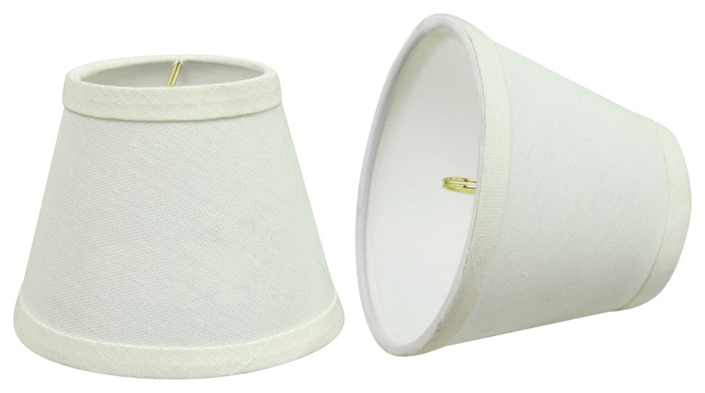 32060-2 Small Hardback Empire  Chandelier Clip On Lamp Shade White 3"x5"x4"