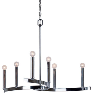 6 Light Chandelier, Chrome