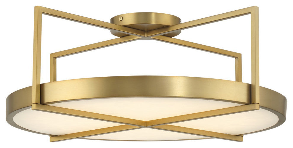 Minka Lavery Boada LED Semi Flush, Soft Brass