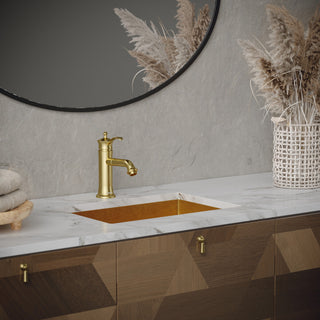 Karran Cinox Stainless Steel Rectangular Undermount Sink, Gold