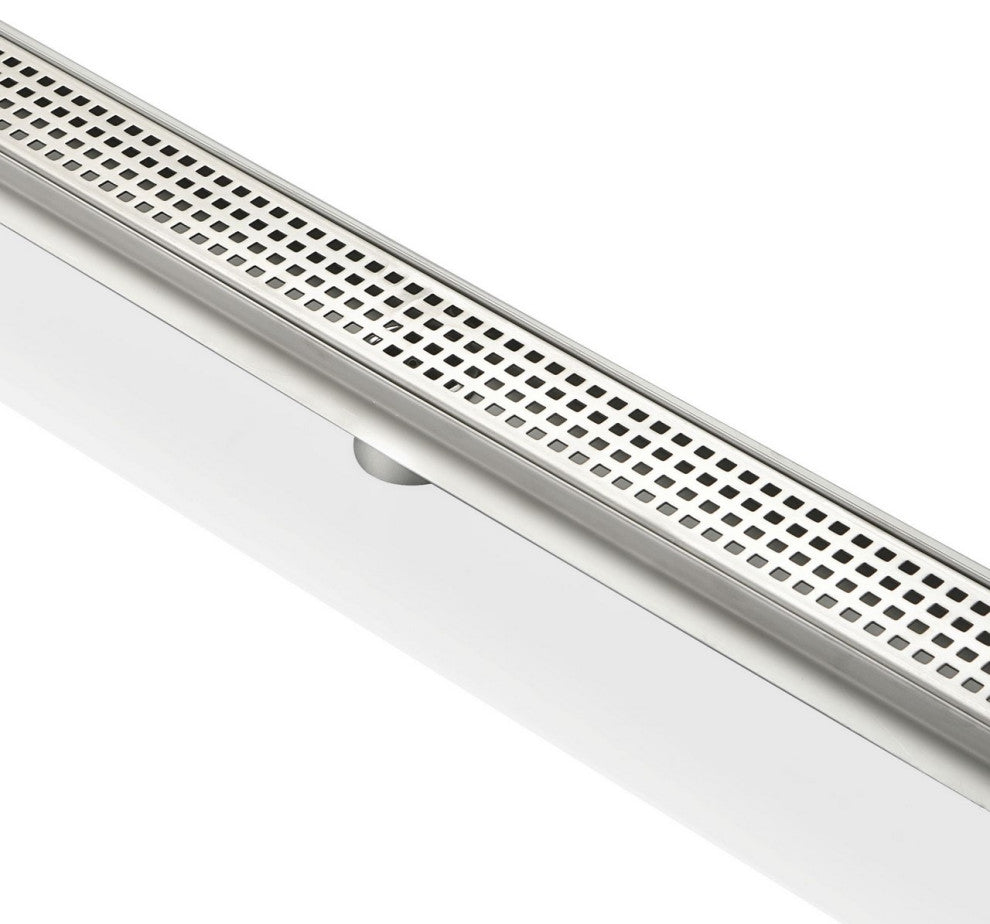 Kube Linear Drain With Pixel Grate, 48''