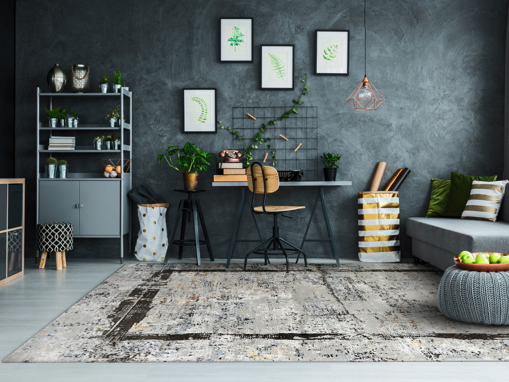 Mehari Gray Area Rug, 3.11'x5.7'