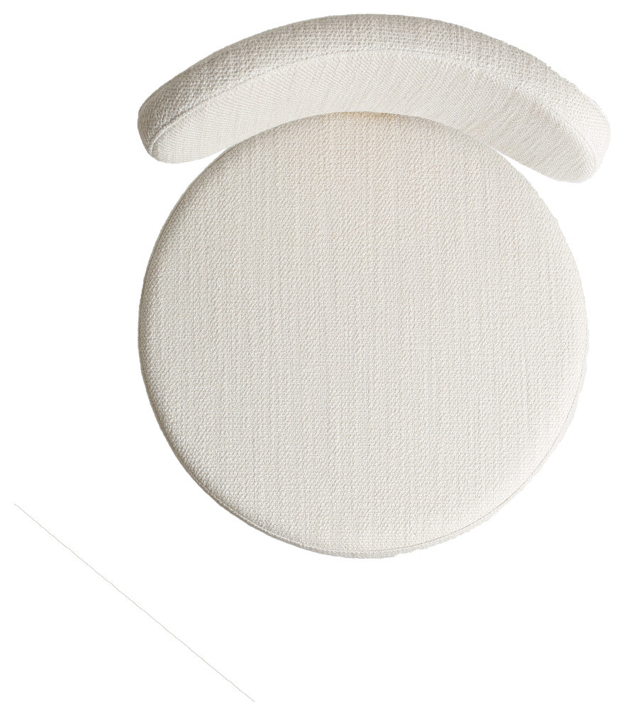 Primrose Cream Textured Performance Fabric Adjustable Stool