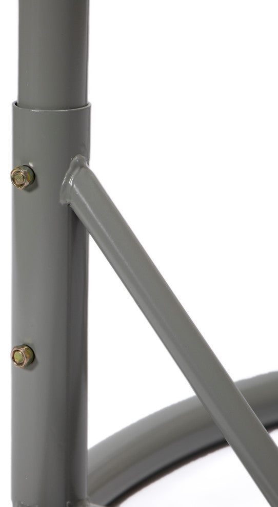 LeisureMod Mendoza Light Gray Wicker Hanging Double Egg Swing Chair, Red