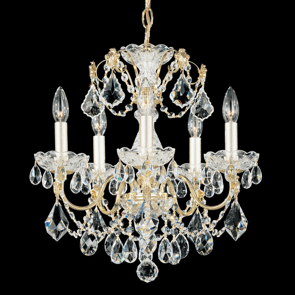 Century 5-Light Chandelier in Silver With Clear Heritage Crystal