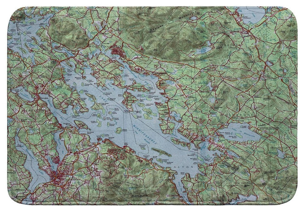 Lake Winnipesaukee, NH Nautical Map Bath Mat 24x36