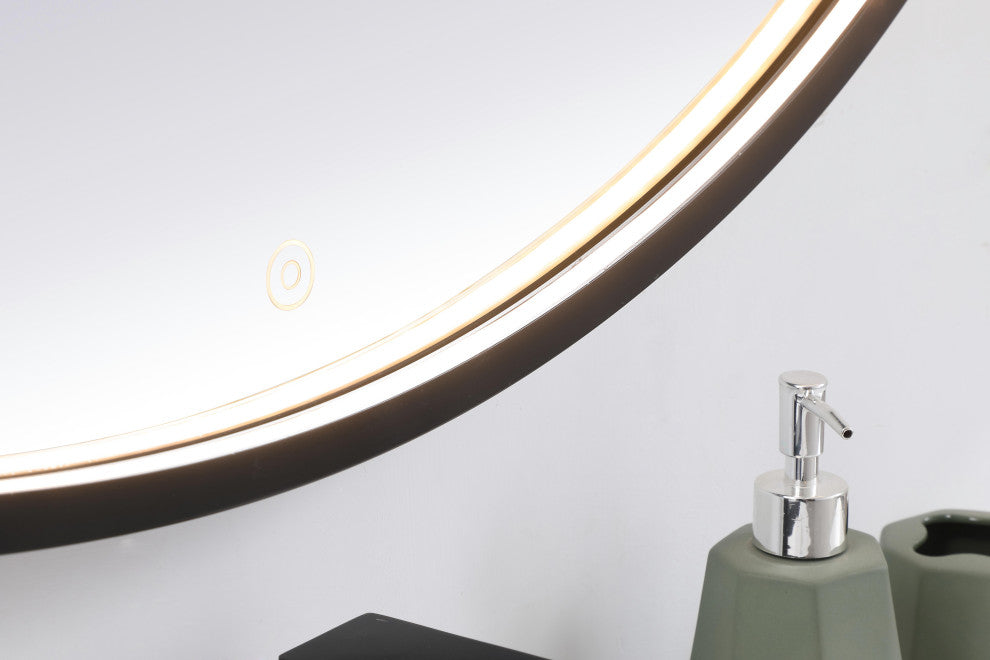 Modern Black Led Mirror, 48"