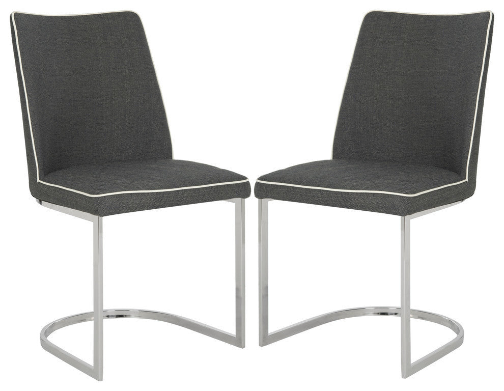 Safavieh Parkston Side Chairs, Set of 2, Dark Gray and White