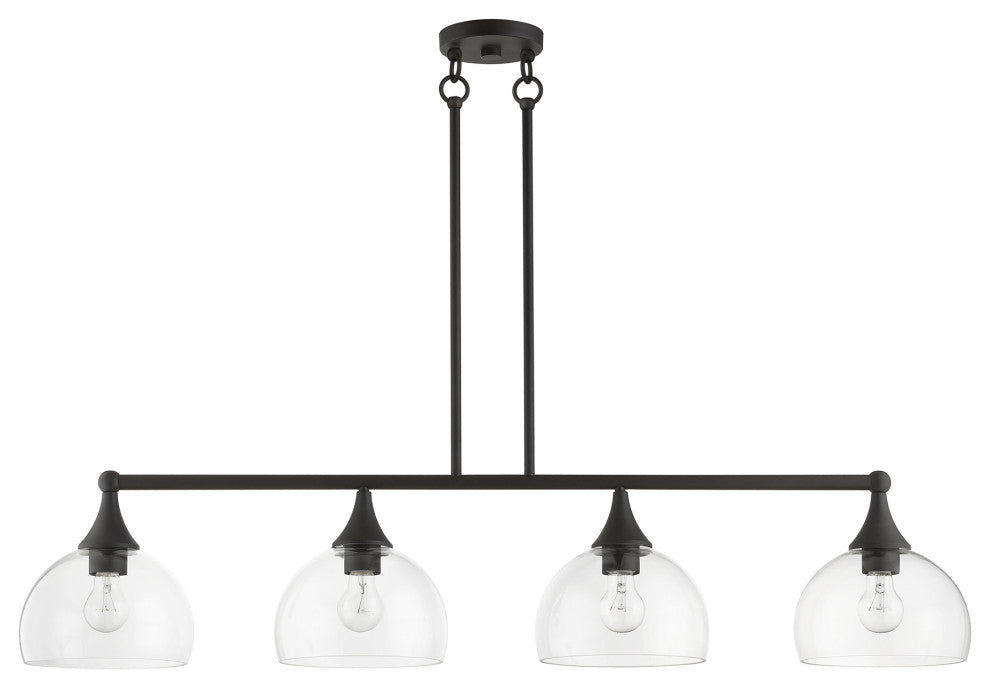 4 Light Bronze Large Linear Chandelier