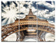 "Fisheye View of Eiffel Tower" Digital Metal Wall Art, 3 Panels, 36"x28"