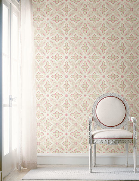Geometric Bohemian Wallpaper, Pink, Bolt